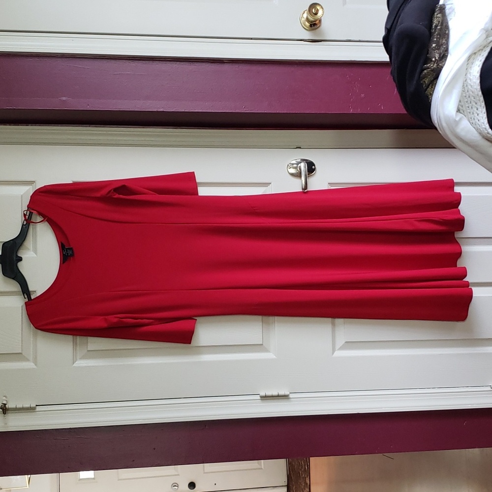 Red polyester dress